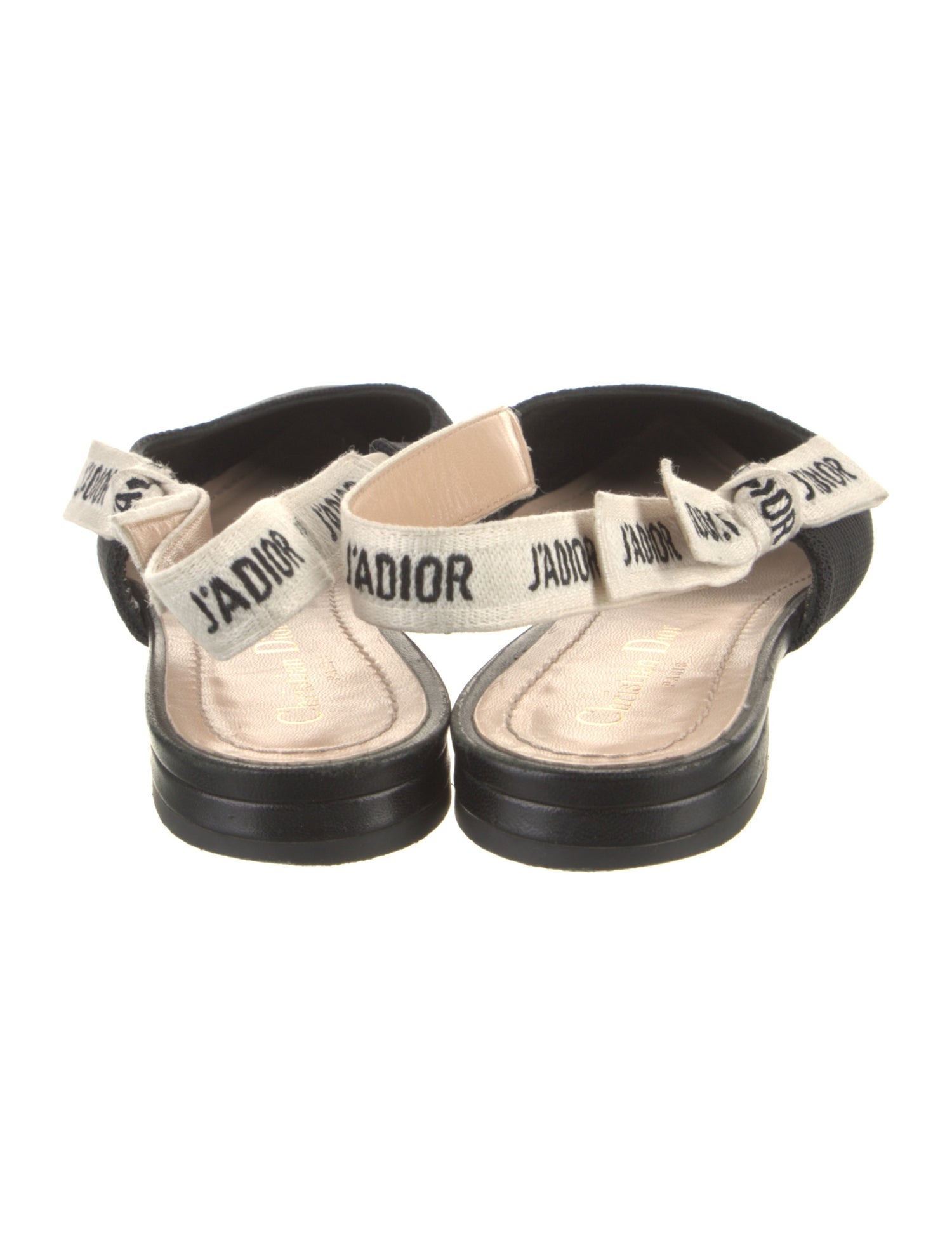 Christian Dior Graphic Print Embroidered Accent Slingback Flats